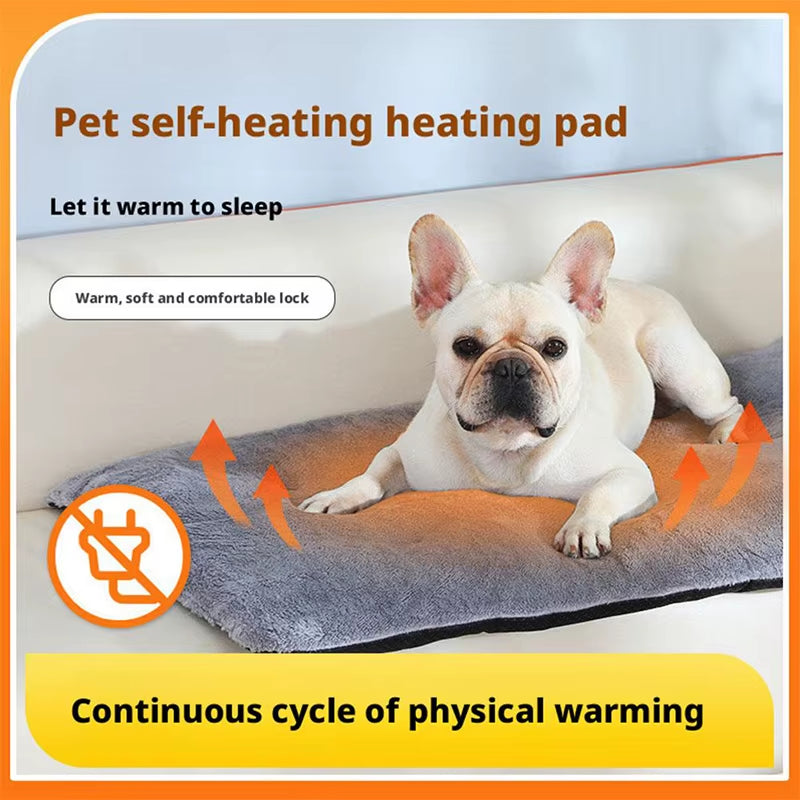 Self-Warming Heated Pet Pad Thick Indoor/Outdoor Mat for Dogs & Cats Energy-Saving Cushion Bed Anti-Slip Kennel Mat Pet Supplies