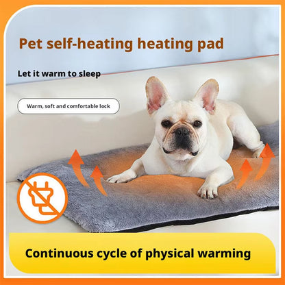 Self-Warming Heated Pet Pad Thick Indoor/Outdoor Mat for Dogs & Cats Energy-Saving Cushion Bed Anti-Slip Kennel Mat Pet Supplies