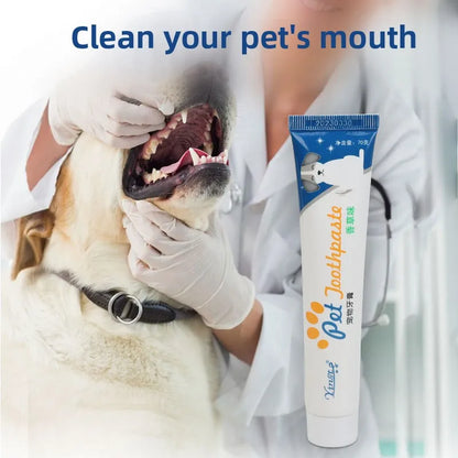 2Pcs 70G Pet Toothpaste Teeth Cleaning Dog Cats Oral Cleaning Improve Bad Breath Clean Tartar Cleaning Supplies Vanilla and Beef