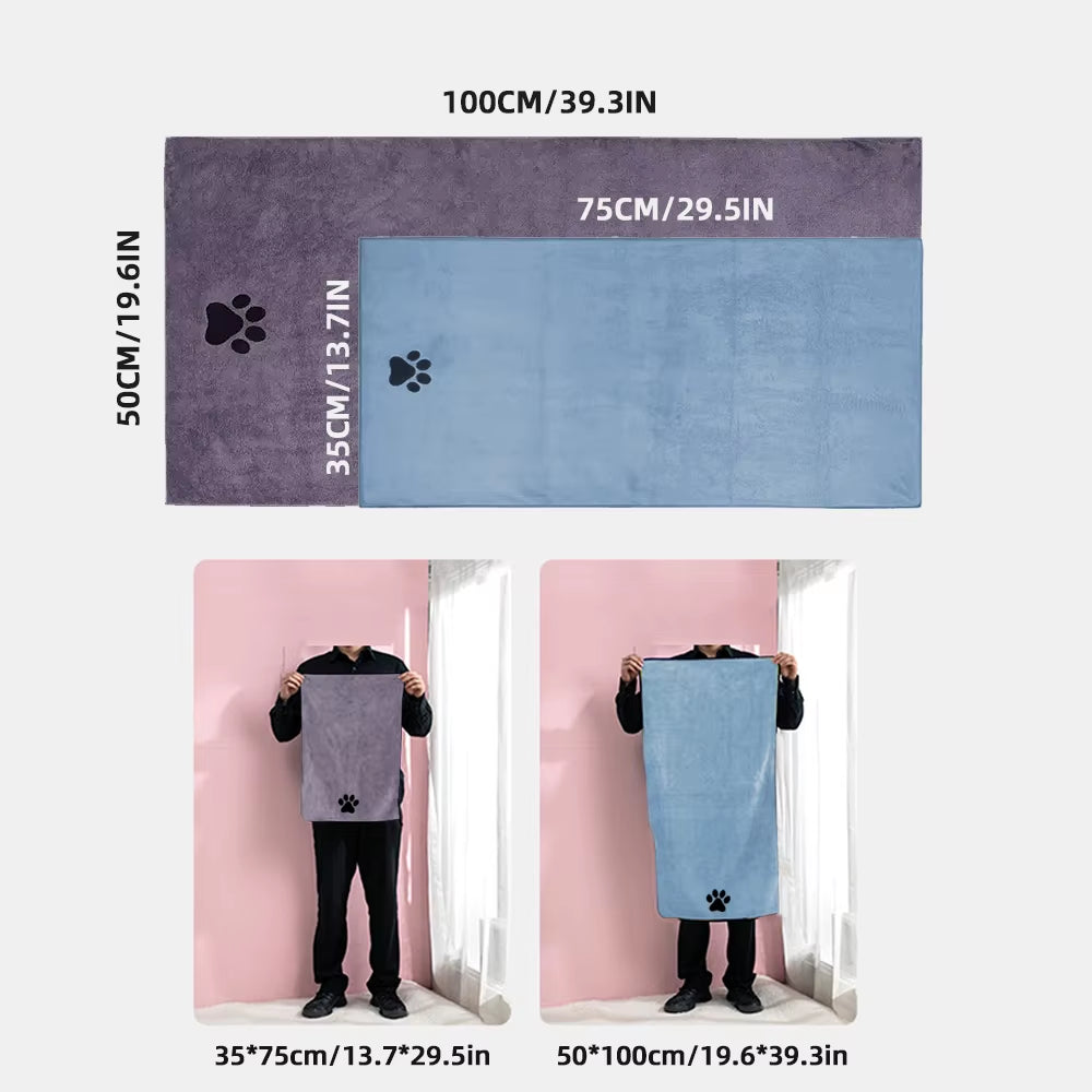 Multi-Size Quick-Drying Super Absorbent Soft Microfiber Pet Bath Beauty Towel