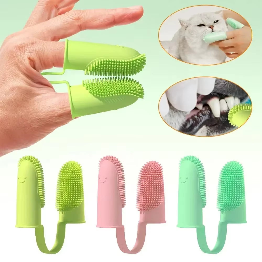 Dog Toothbrush, Cleaning Finger Toothbrush for Dogs, Food Grade Silicone Dog Finger Toothbrush for Dogs & Cats Dental Care ﻿