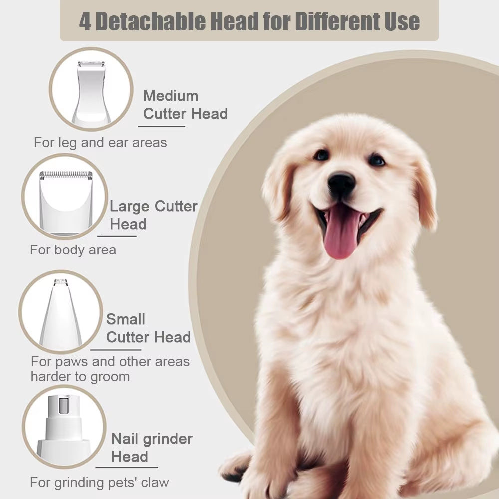 4 in 1 Pet Electric Hair Clipper for Dog Grooming Trimmer Nail Grinder Hair Cutting Machine for Pet Shop Small Medium Cats Dogs