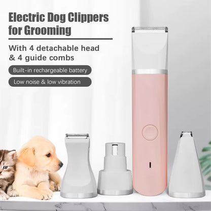4 in 1 Pet Electric Hair Clipper for Dog Grooming Trimmer Nail Grinder Hair Cutting Machine for Pet Shop Small Medium Cats Dogs