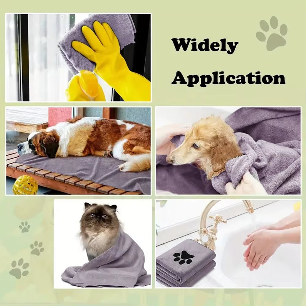 Multi-Size Quick-Drying Super Absorbent Soft Microfiber Pet Bath Beauty Towel