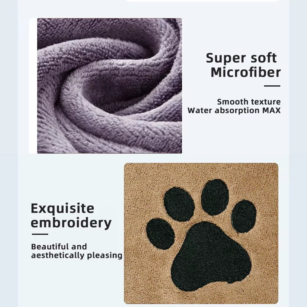 Multi-Size Quick-Drying Super Absorbent Soft Microfiber Pet Bath Beauty Towel
